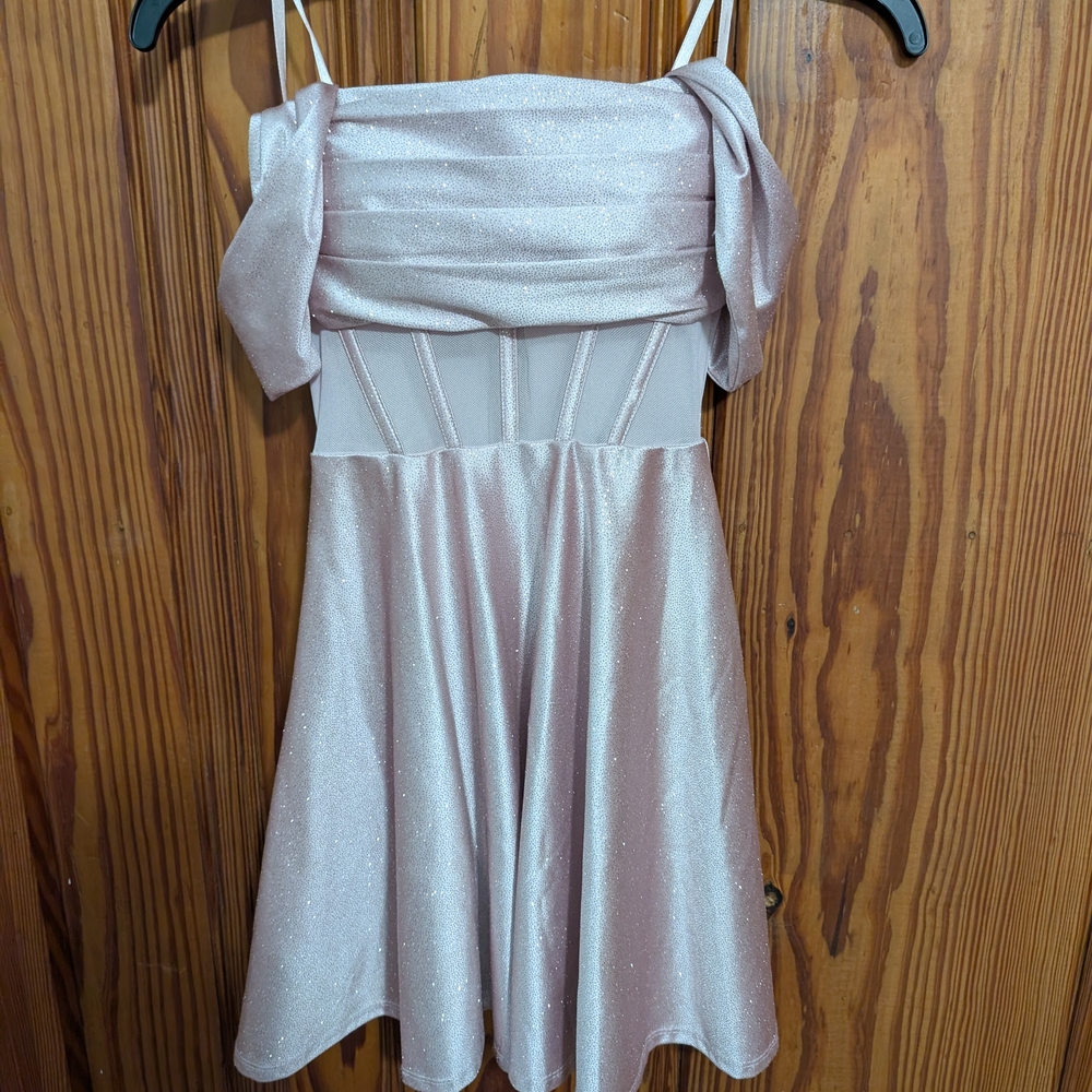 Honey and Rosie Strapless Pink Dress